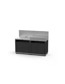 CUISINE 2 ELEMENTS ACIER DUO + CREDENCE - LE MARQUIER