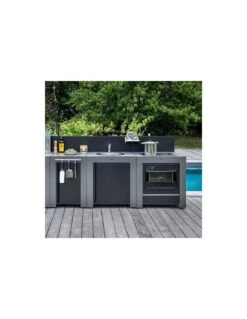 ENO MODULO COMBINE PLAQUE DE CUISSON ET FOUR ACIER GRIS CARGO -Barbecue Grillades Magasin modulo plaque de cuisson et four acier gris 4