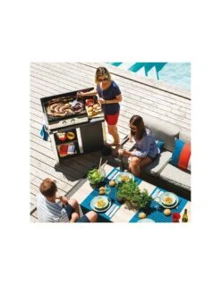 COMBO PLANCHA GAZ ALLURE DUO 260 + DESSERTE DUO -Barbecue Grillades Magasin plancha allure260 duodesserte 1