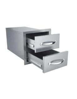 TIROIR DOUBLE (36CM) - INOX - SUNSTONE 9 TIROIR DOUBLE (36CM) - INOX - SUNSTONE -Barbecue Grillades Magasin tiroir double 36cm 3